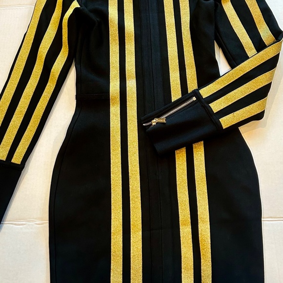 House of CB Black/Gold Stripe Bandage Dress - Picture 5 of 6